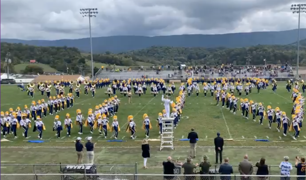 The WVU Marching Band Performance at James Monroe High School Monroe