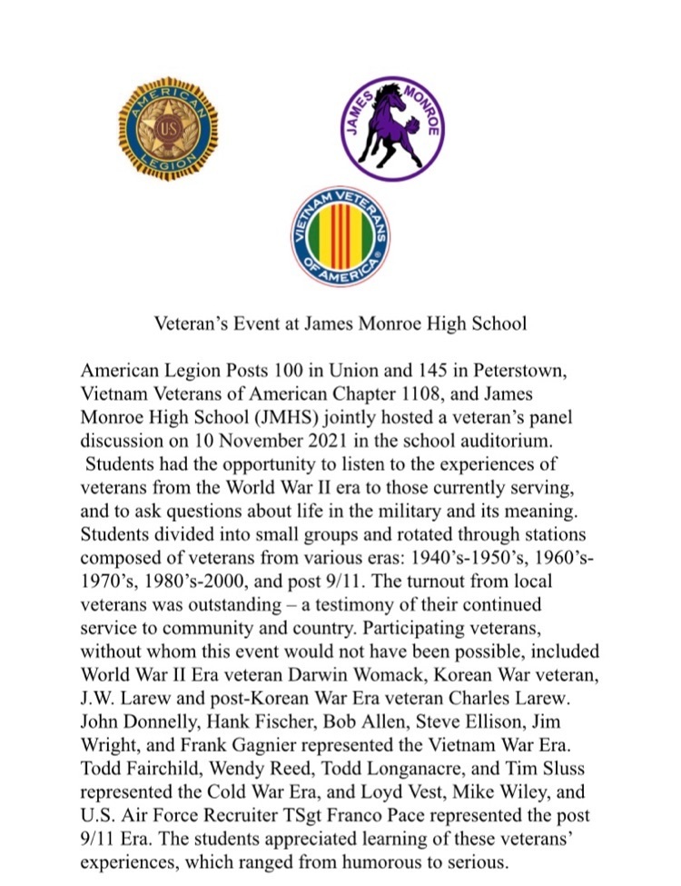 JMHS Veterans Day Event